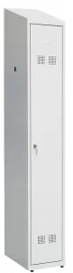 Stahl-Kleiderschrank mit 1 Tür, Hutboden und Kunststoff-Kleiderstange inkl. 2 Kleiderhaken